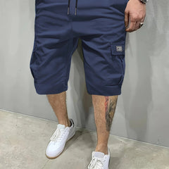 Brian | Elasticated Cargo Shorts - Dark Blue