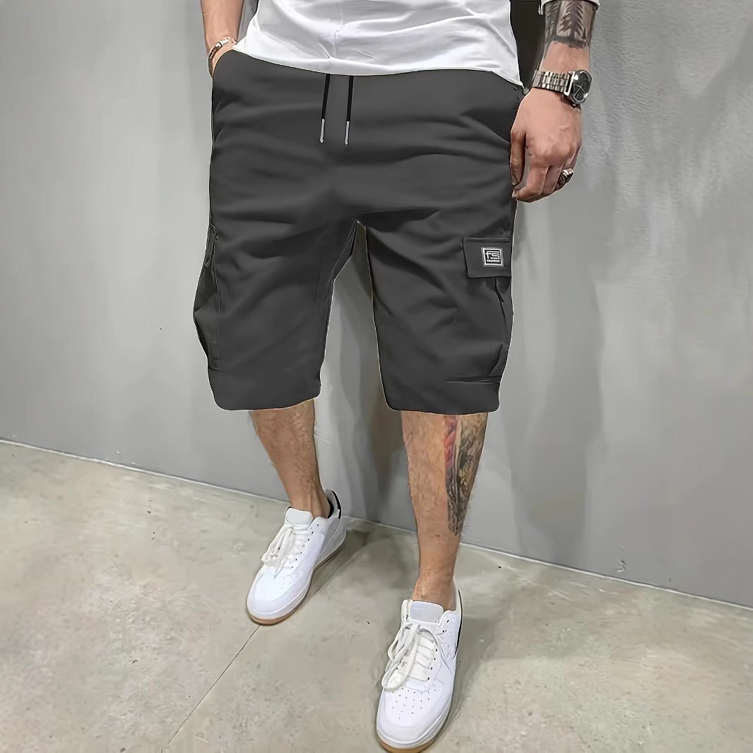 Brian | Elasticated Cargo Shorts - Grey