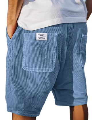 Harold | Velvet-Touch Tailored Shorts - Blue