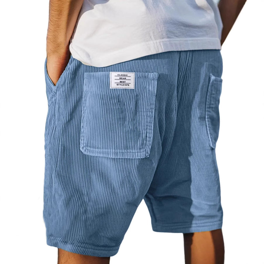 Harold | Velvet-Touch Tailored Shorts - Blue