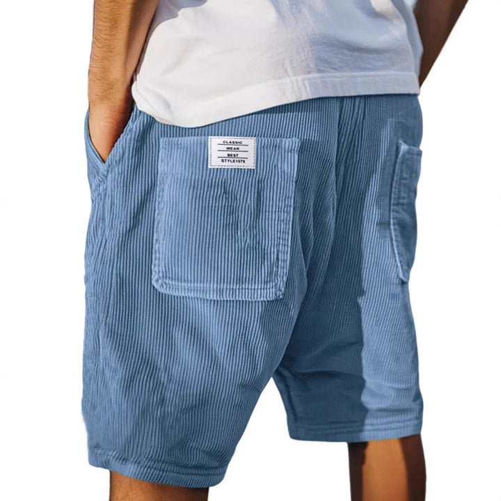 Harold | Velvet-Touch Tailored Shorts - Blue