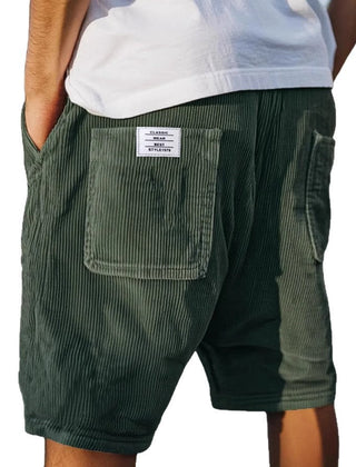 Harold | Velvet-Touch Tailored Shorts - Dark Green