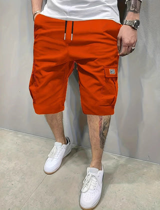 Brian | Elasticated Cargo Shorts - Orange