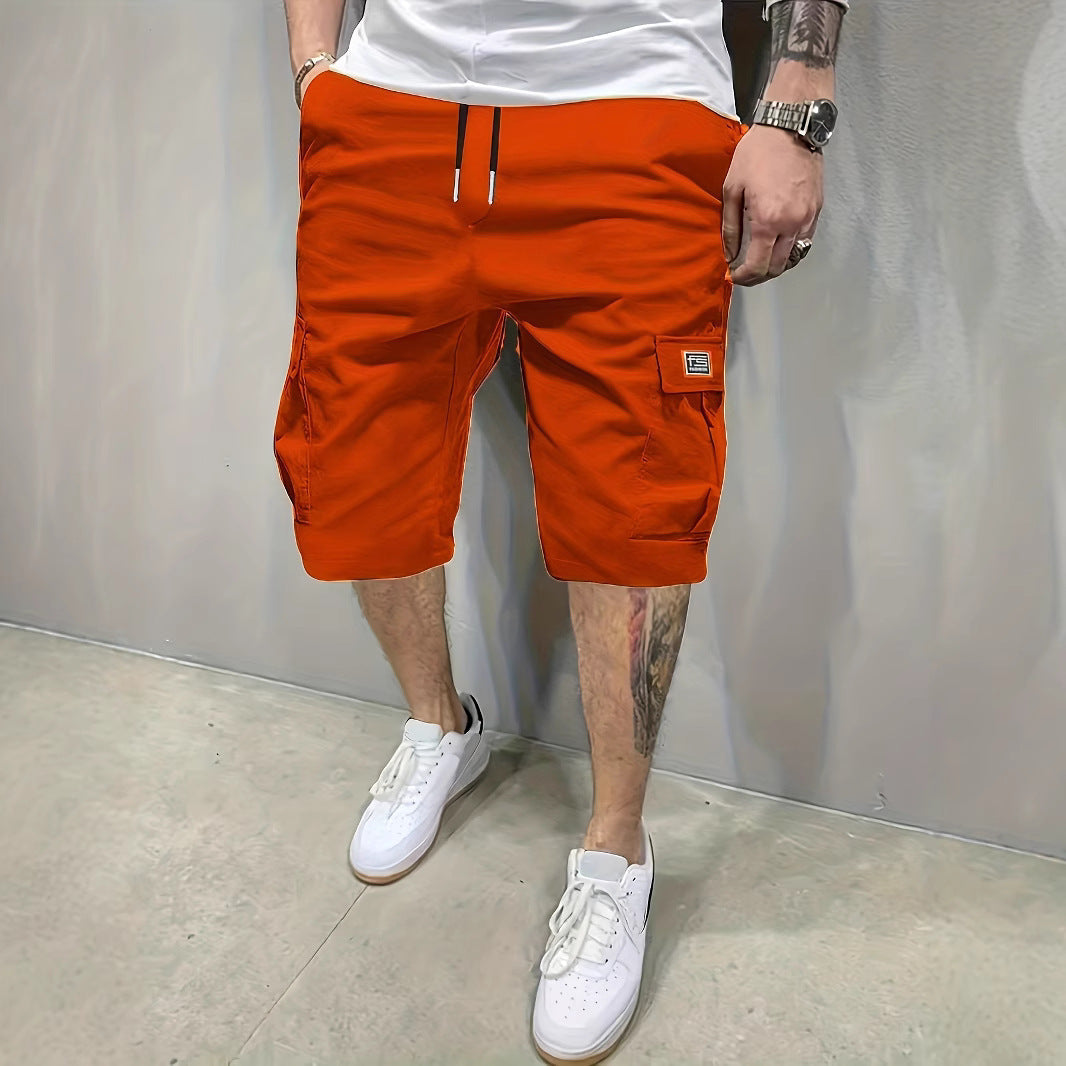 Brian | Elasticated Cargo Shorts - Orange