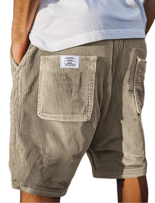 Harold | Velvet-Touch Tailored Shorts - Khaki