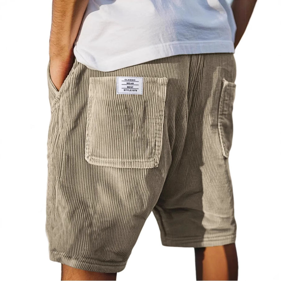 Harold | Velvet-Touch Tailored Shorts - Khaki