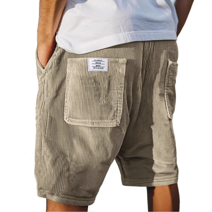 Harold | Velvet-Touch Tailored Shorts - Khaki