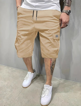 Brian | Elasticated Cargo Shorts - Khaki