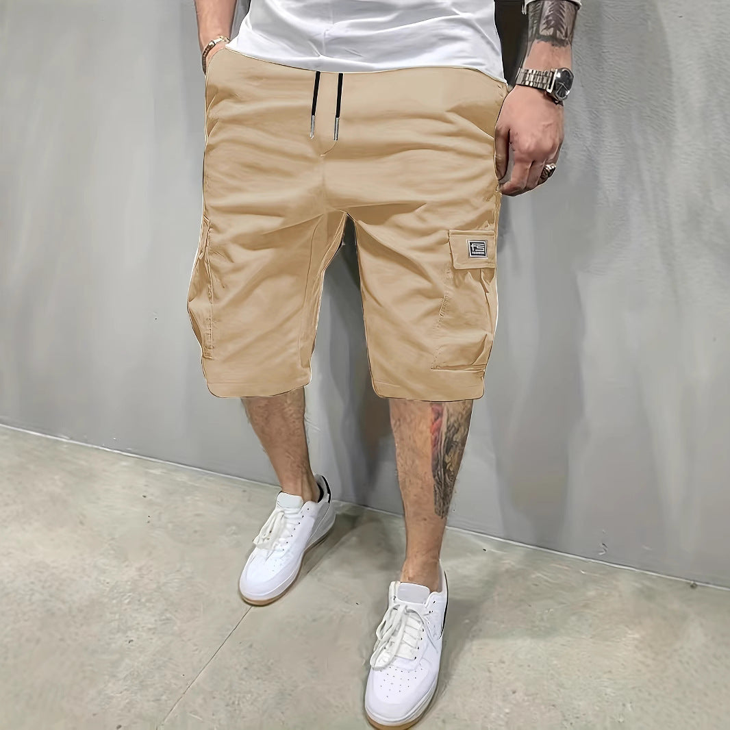 Brian | Elasticated Cargo Shorts - Khaki