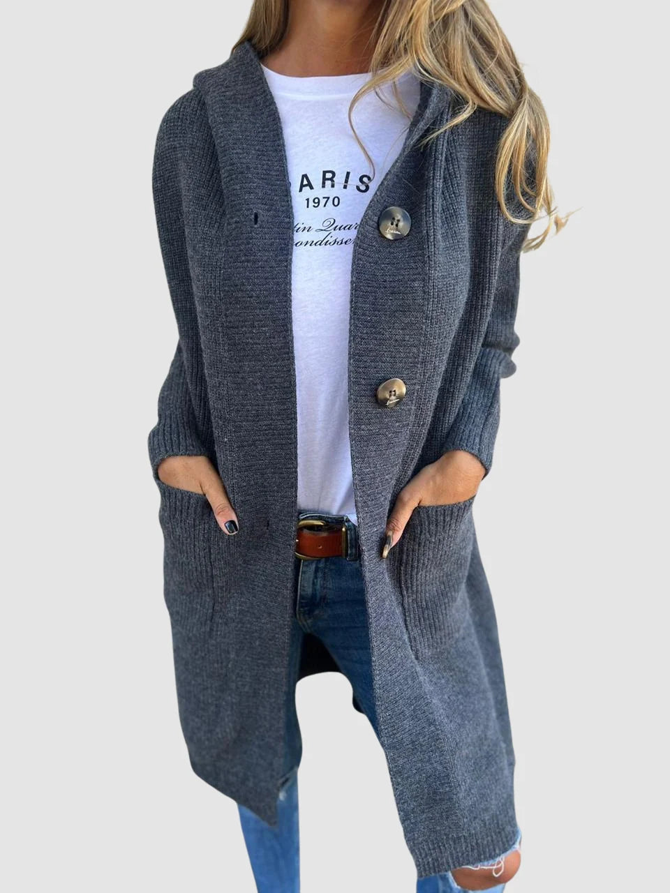 Eleanor Cosy Longline Hooded Cardigan