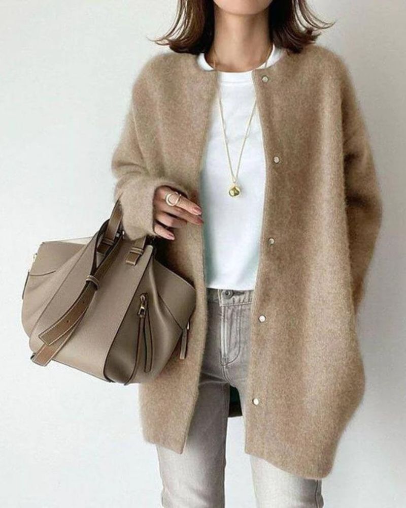 The Oversized Snap Button Cardigan