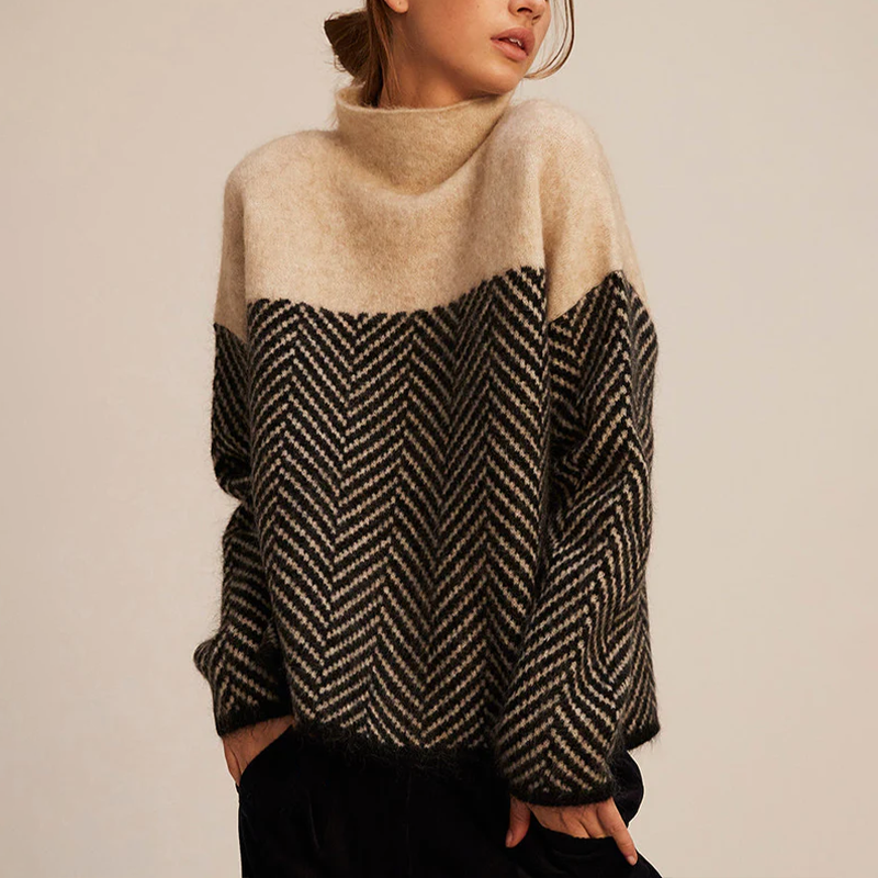 The Herringbone Roll Neck