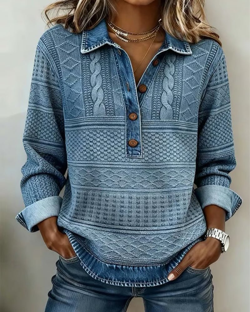 The Cable Knit Denim Collar