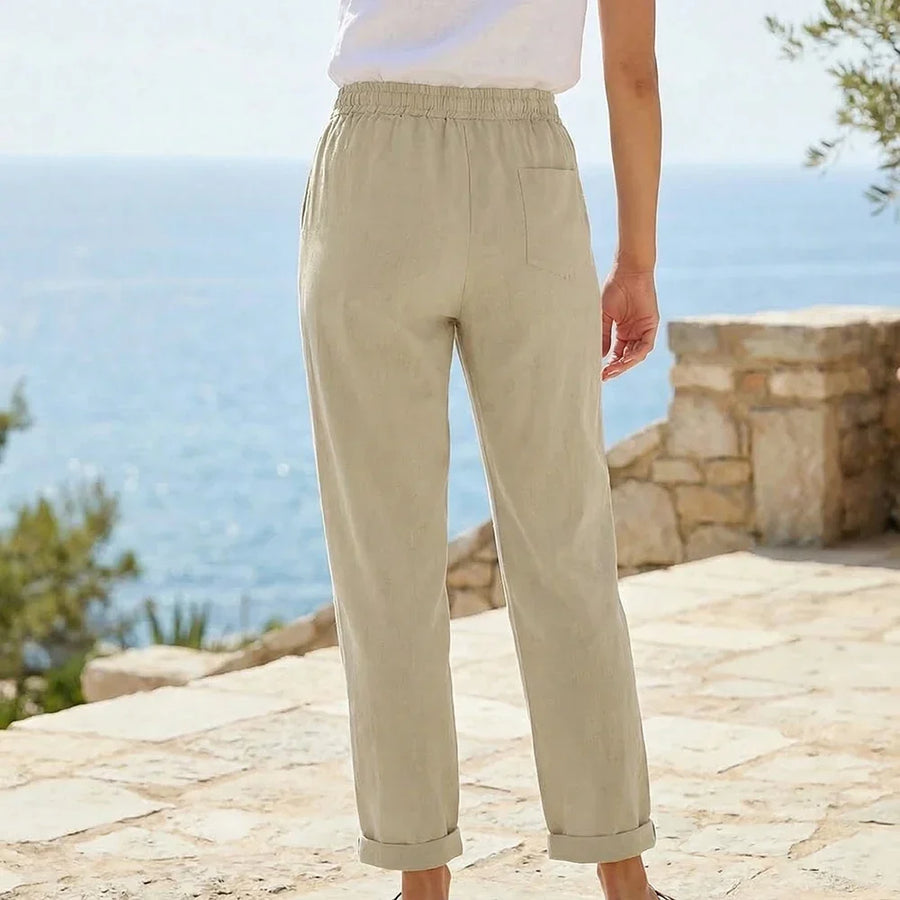 Relaxed Drawstring Trousers with Elasticated Waist