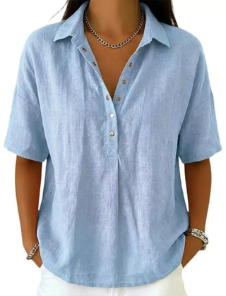 Mavis | Slim-Fit Elegant Blouse - Light Blue