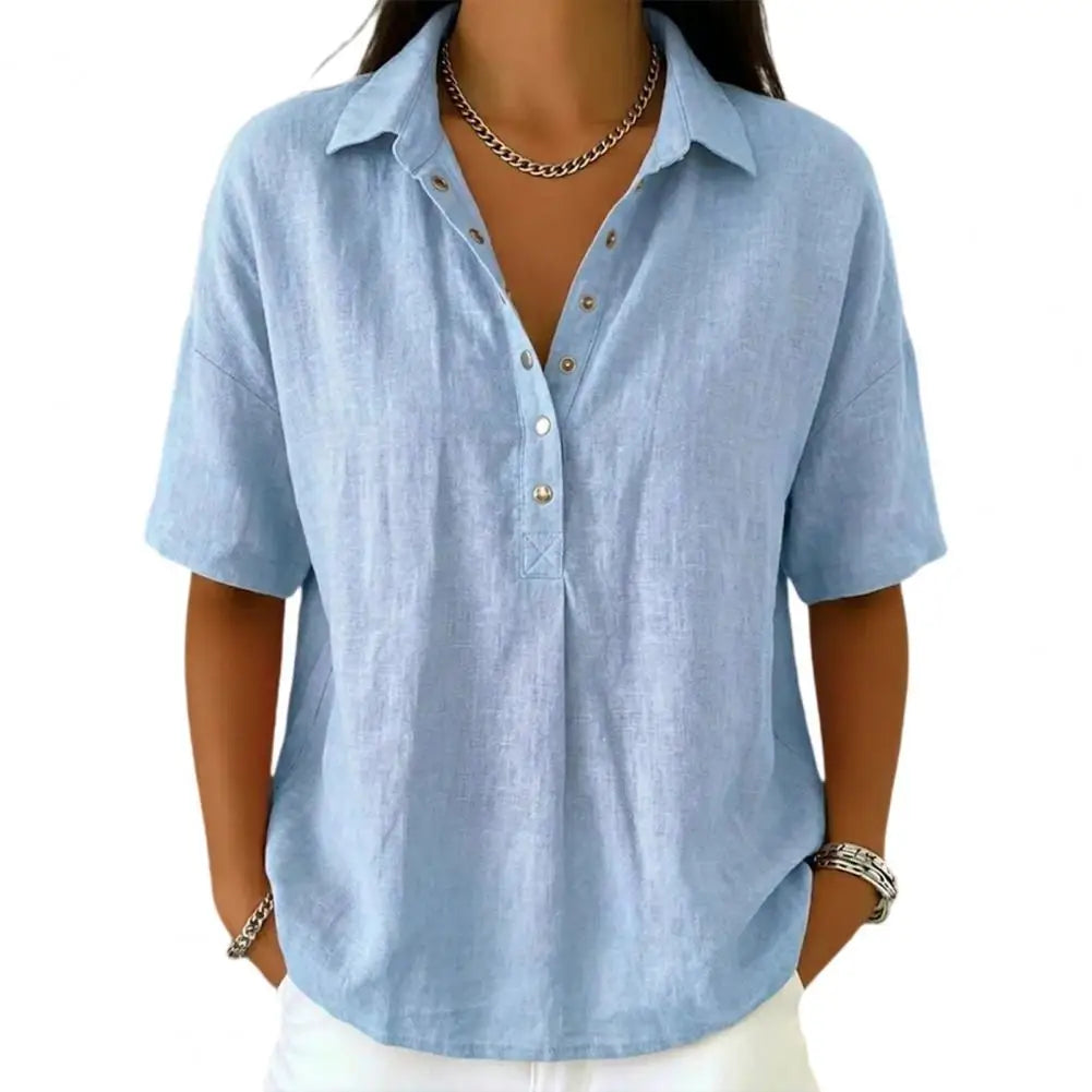 Mavis | Slim-Fit Elegant Blouse - Light Blue