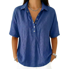 Mavis | Slim-Fit Elegant Blouse - Royal Blue