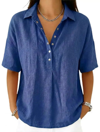 Mavis | Slim-Fit Elegant Blouse - Royal Blue