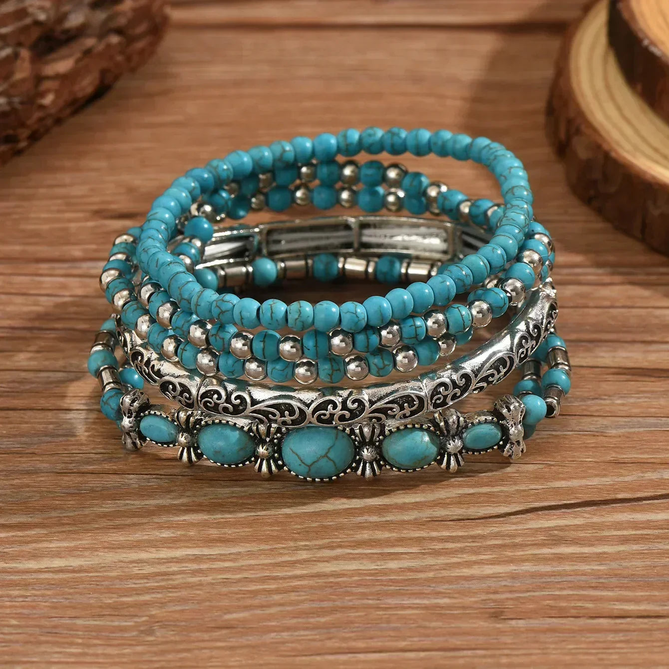 Florence | Turquoise Multi-Row Bracelet