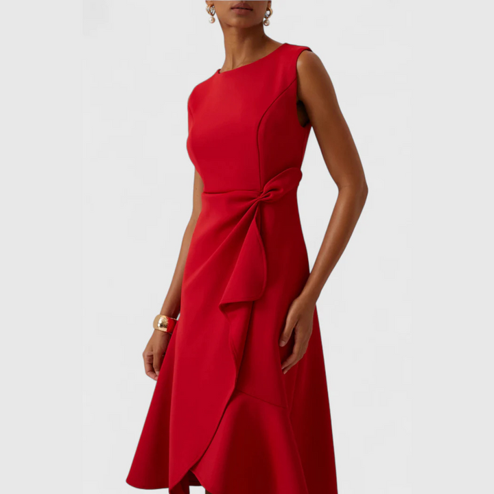 Grace | Draped Asymmetric Midi Dress