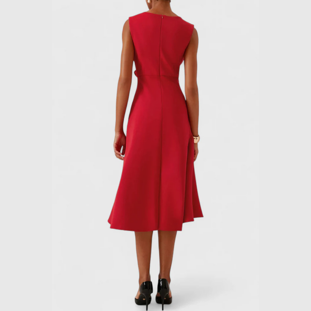Grace | Draped Asymmetric Midi Dress
