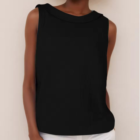 Kitty | Sleeveless Roll Collar Top
