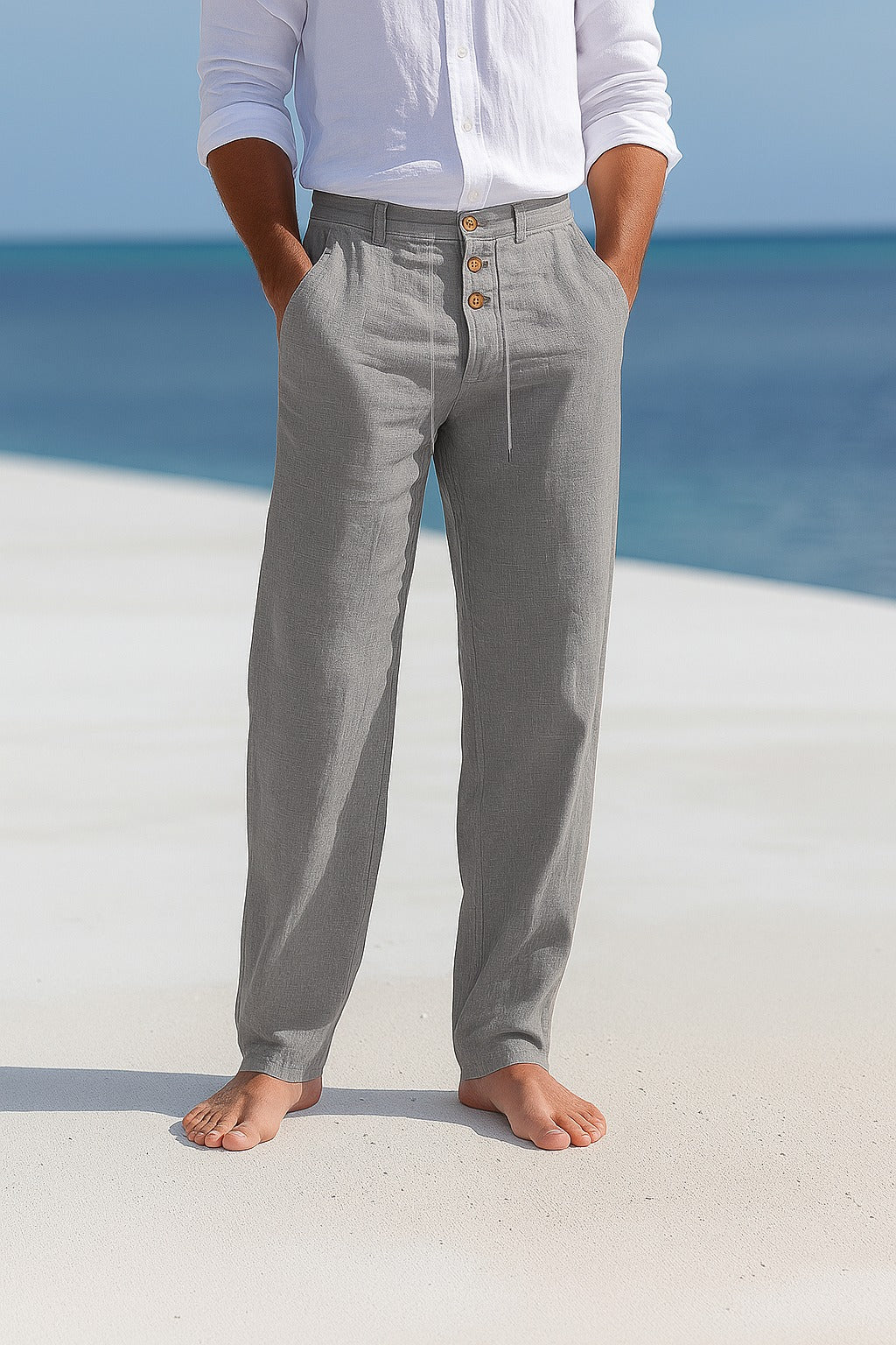 Malcolm | Lightweight Summer Trousers - Grey