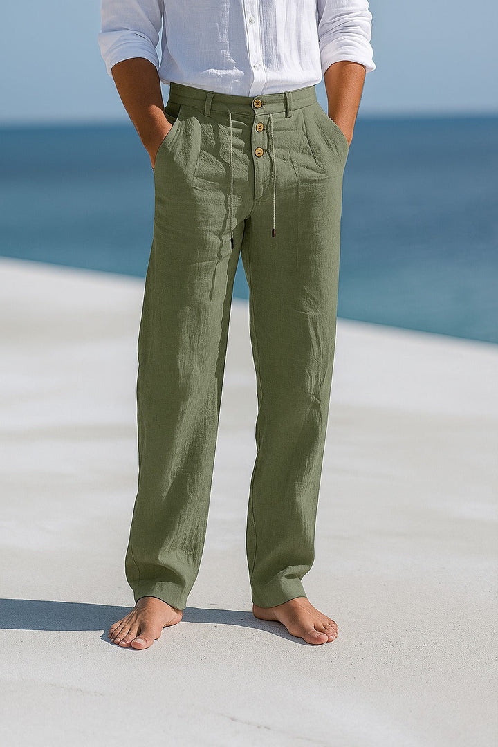 Malcolm | Lightweight Summer Trousers - Army green