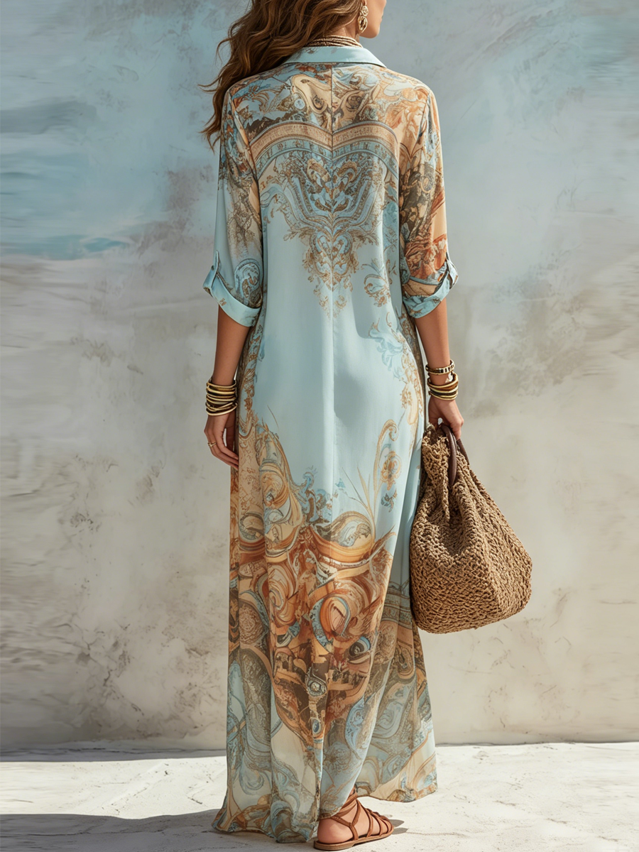 Harriet Mediterranean Shirt Dress