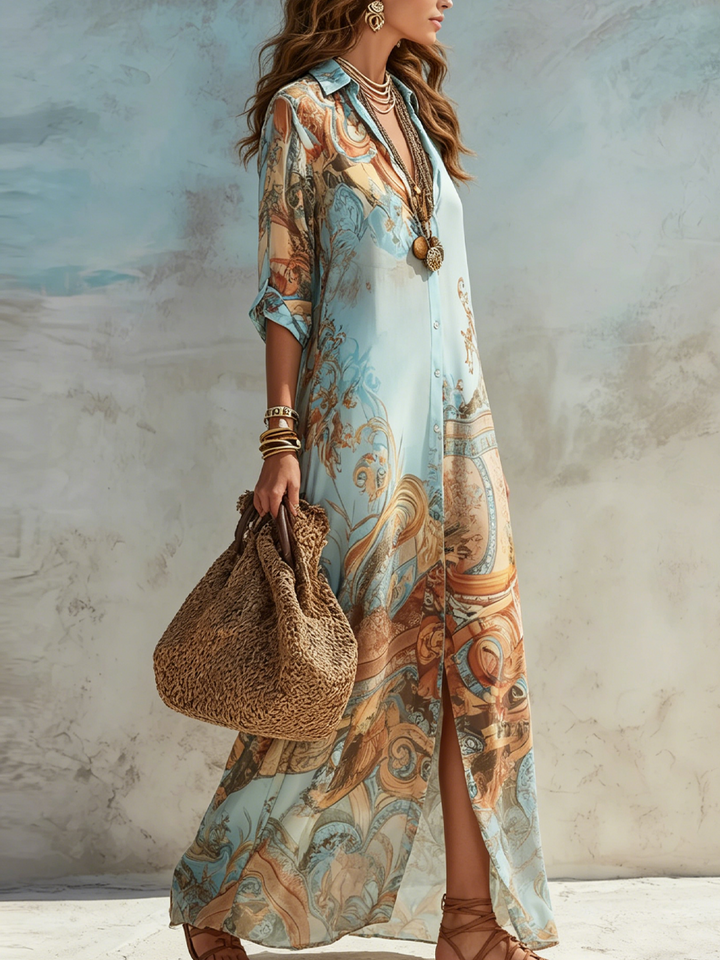 Harriet Mediterranean Shirt Dress