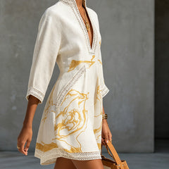 Imogen Ivory Crochet Mini Dress