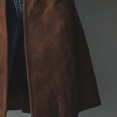 Suede-Look Trench Coat with Button Front – detail 3
