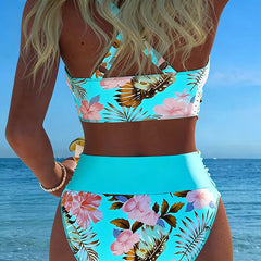 Cecily | Floral Contrast Bikini Set