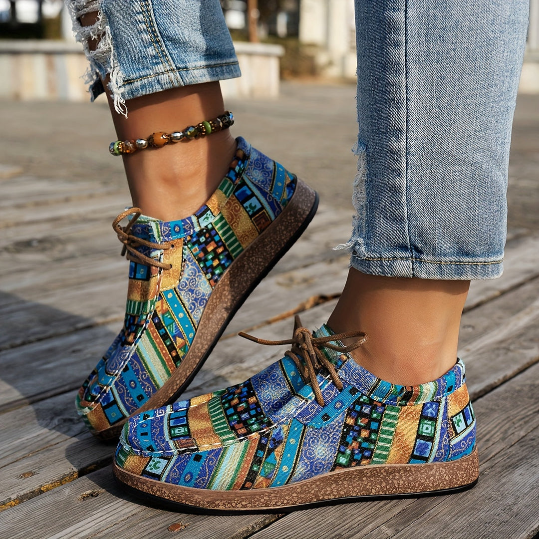 Prudence | Colourful Retro Lace-Up Shoes