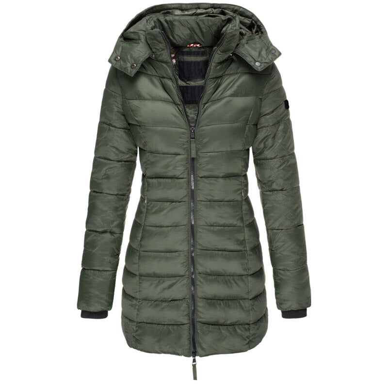 Women's Winter Puffer Coat with Hood