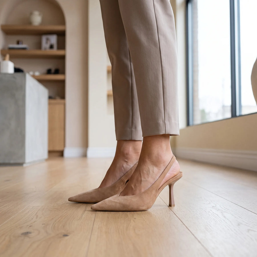 Aveline Pointed Toe Slingback Heels
