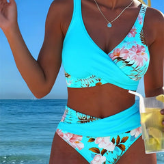 Cecily | Floral Contrast Bikini Set