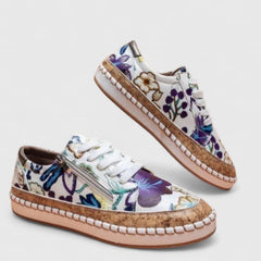 Enid Orthopedic Slip-On Shoes - Blue Flora