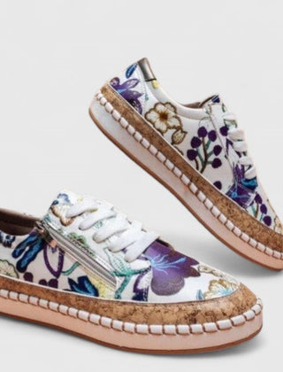 Enid Orthopedic Slip-On Shoes - Blue Flora