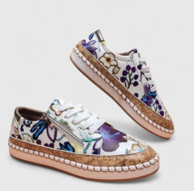Enid Orthopedic Slip-On Shoes - Blue Flora