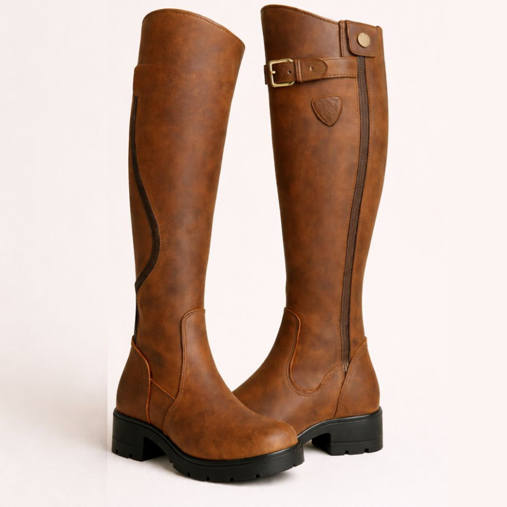Women's Stylish Buckled Knee High Boots