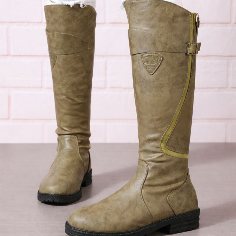Women's Stylish Buckled Knee High Boots