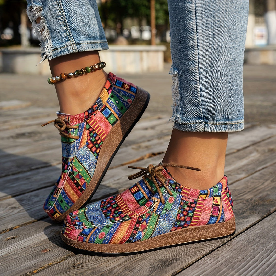 Prudence | Colourful Retro Lace-Up Shoes