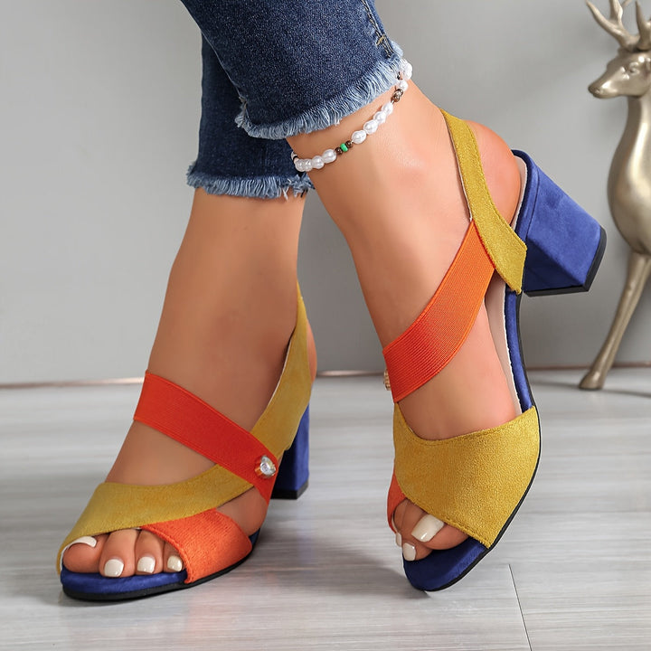 Audrey Orthopedic Comfort Block Heels - Tangerine