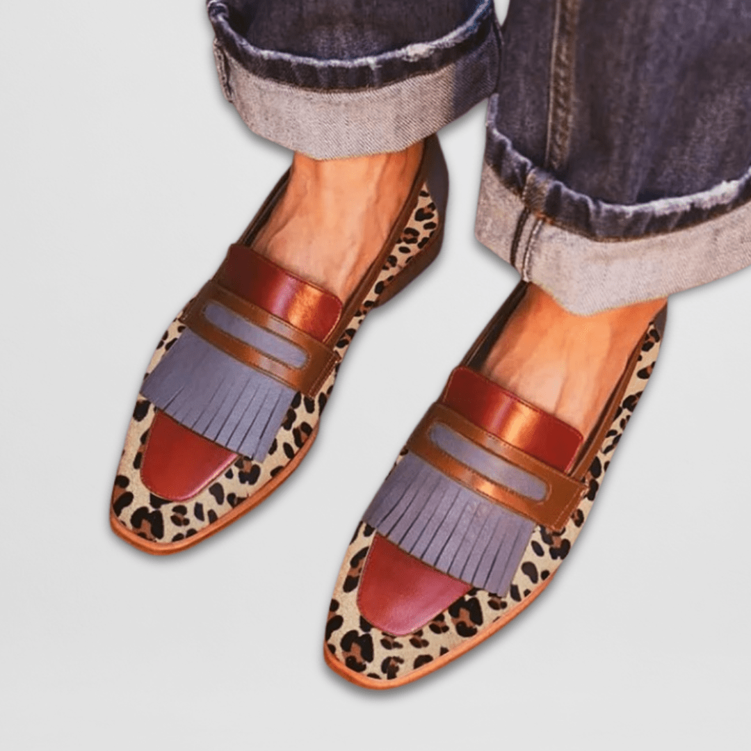 Phyllis | Fringe-Detail Leather Loafer - Brown