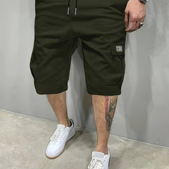 Brian | Elasticated Cargo Shorts - Olive Green