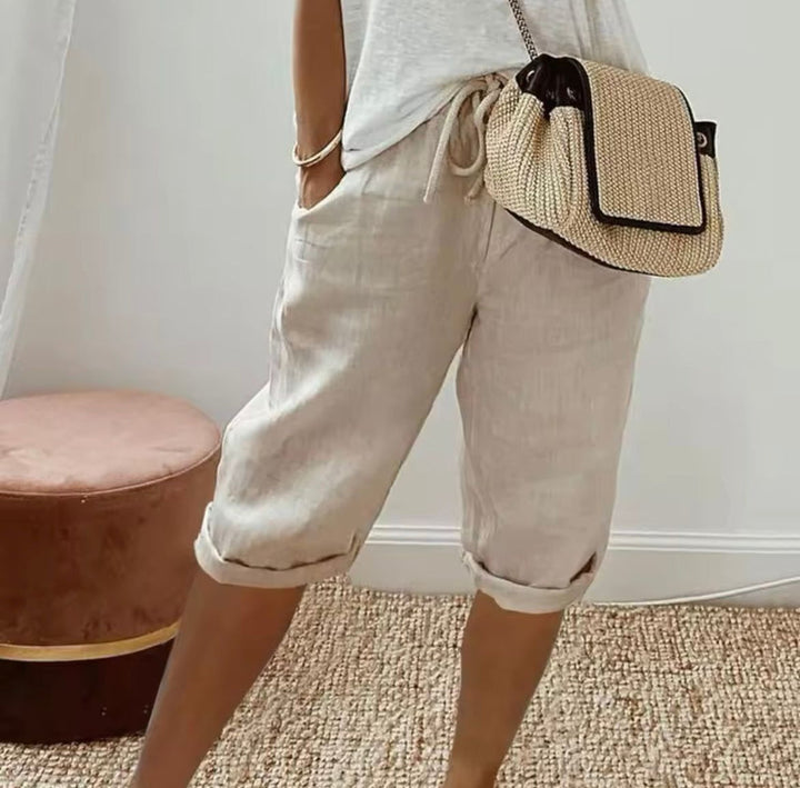 Daisy Linen Shorts - Brown