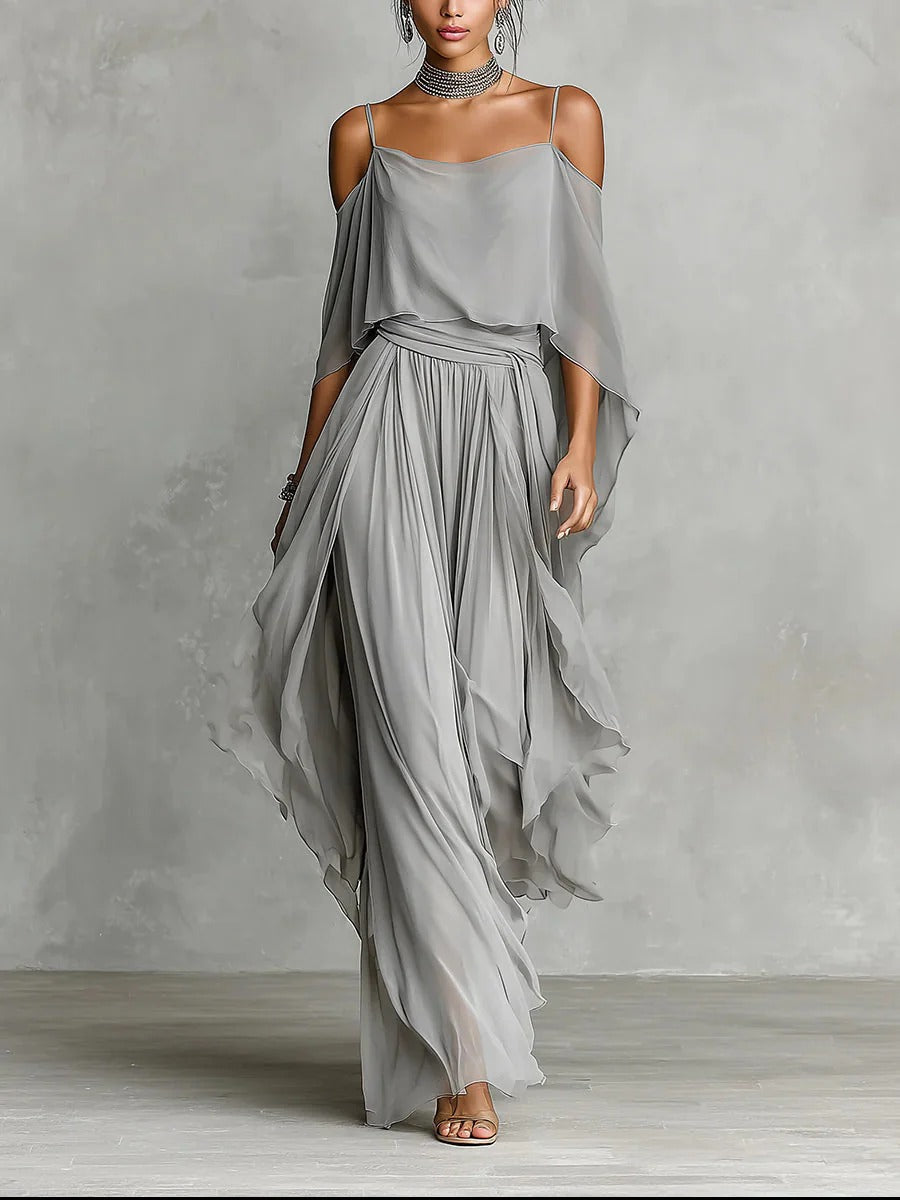 Arabella | Draped Chiffon Maxi Dress