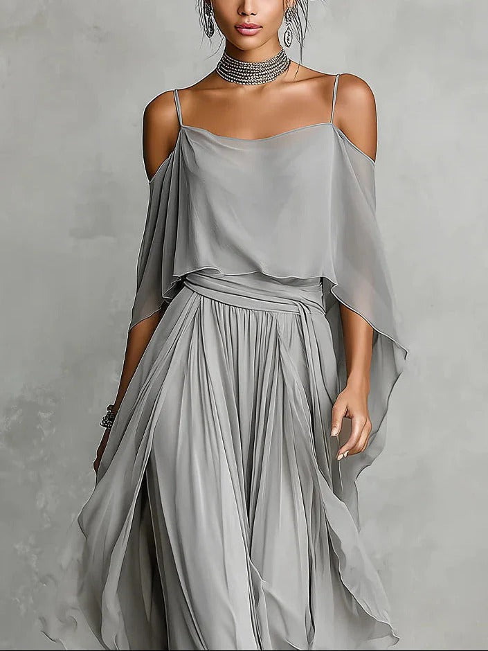 Arabella | Draped Chiffon Maxi Dress
