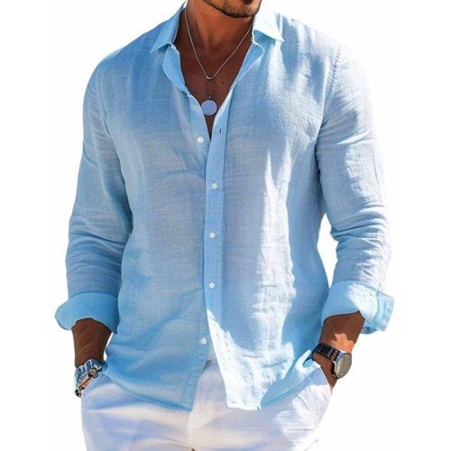 Nigel | Elegant Breathable Shirt - Light Blue